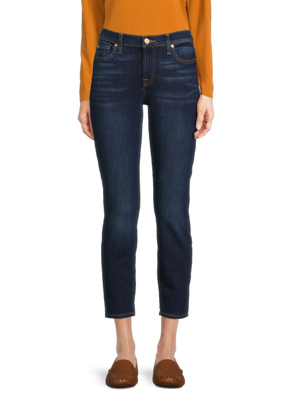 7 For All Mankind Gwenevere Mid Rise Skinny Cropped Jeans